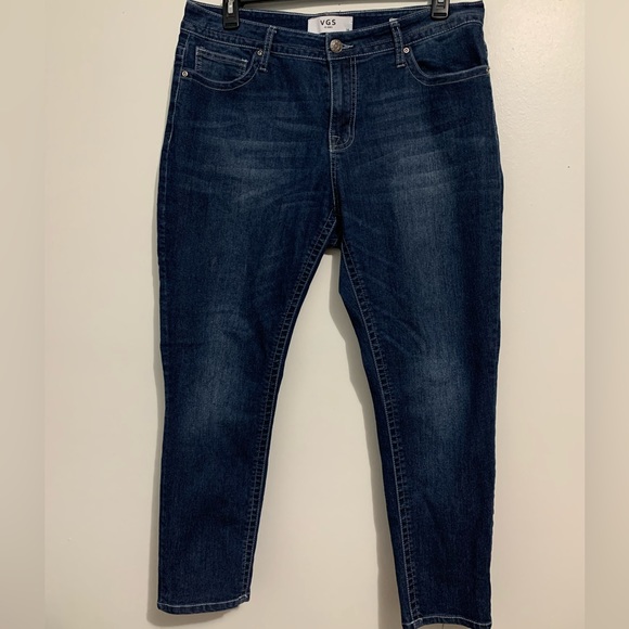 VGS Jeans Womans High Rise P5597X Skinny/straight Dark Wash Denim pants Size 16 - Picture 9 of 9